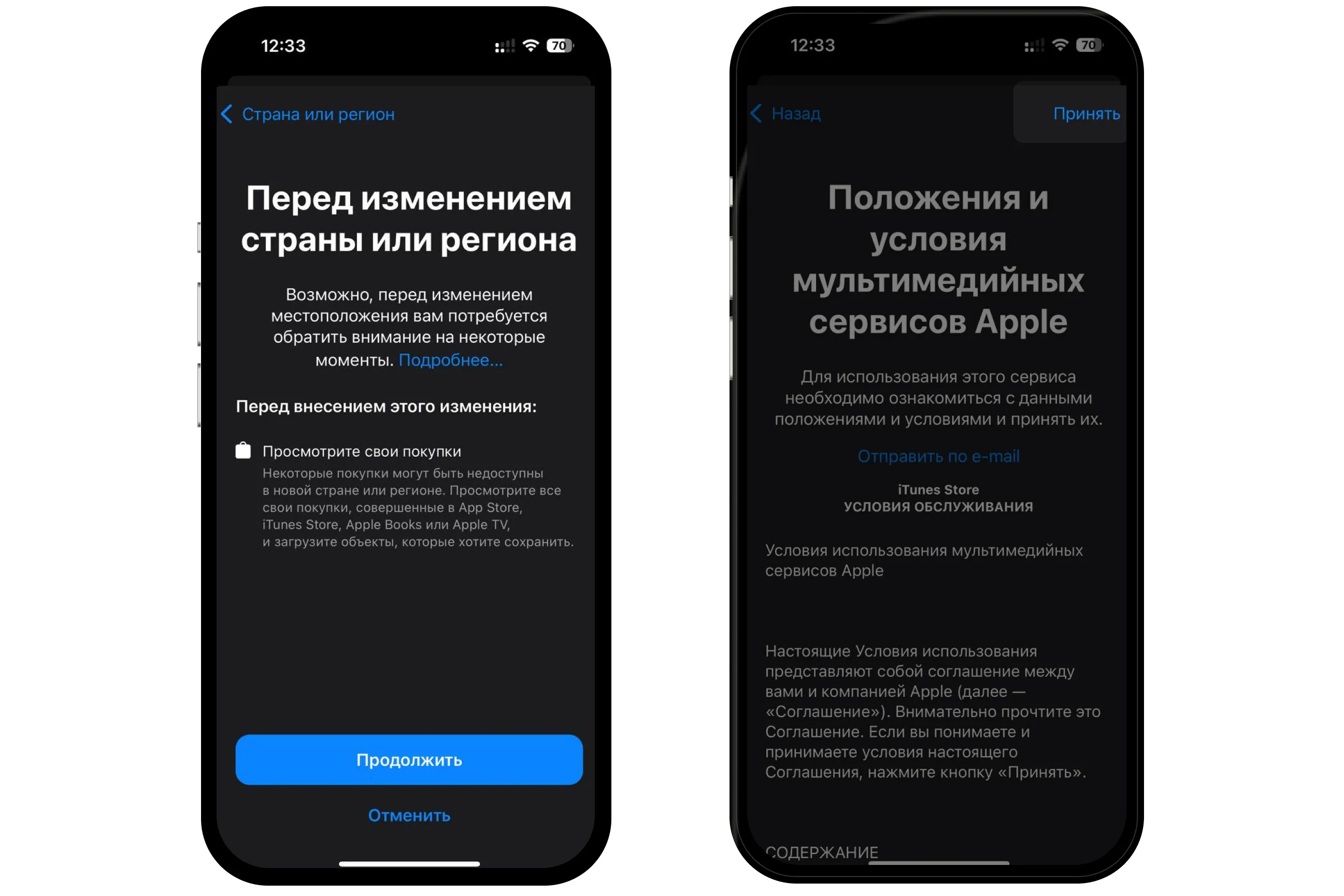 Принять условия и положения